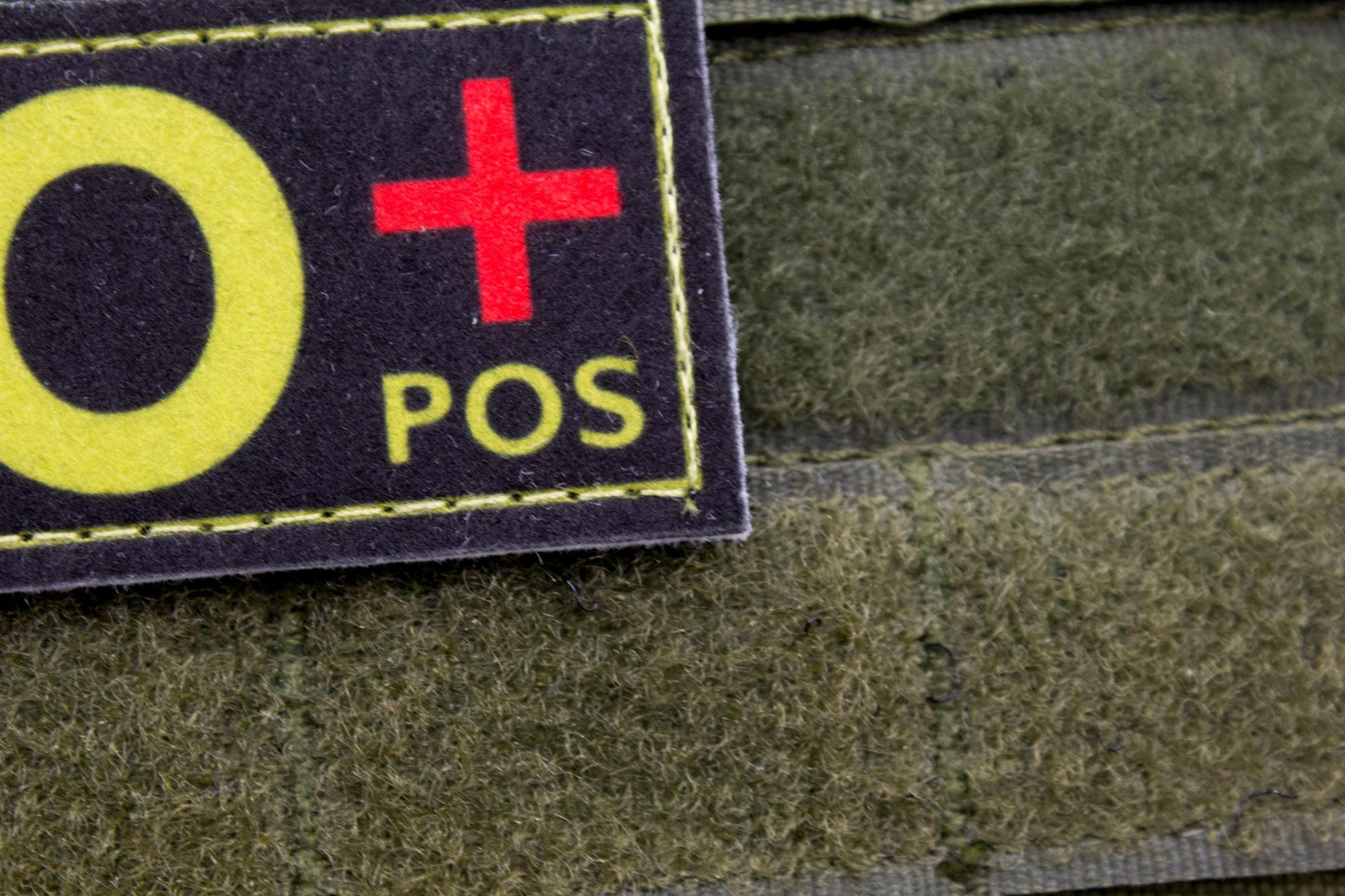 Blood type O+ pos BLACK paramedic emt patch