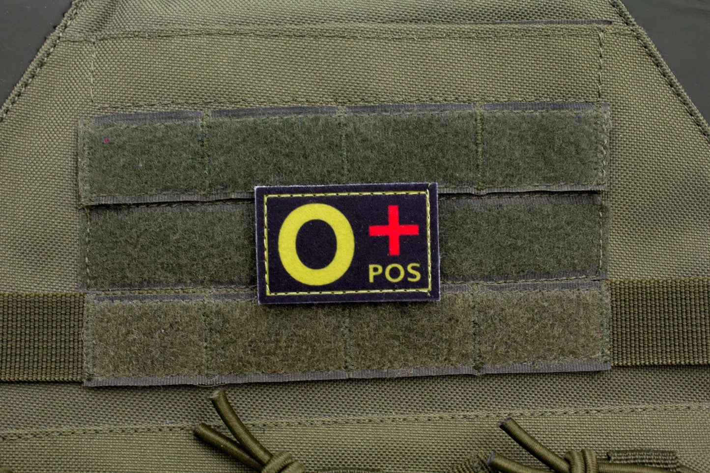 Blood type O+ pos BLACK paramedic emt patch