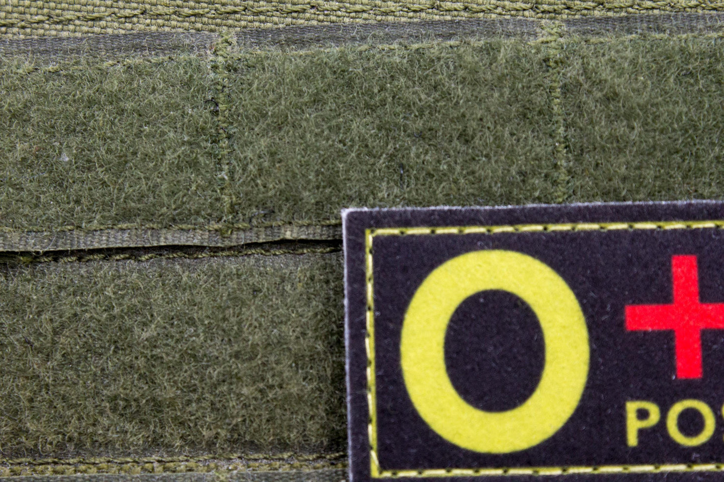 Blood type O+ pos BLACK paramedic emt patch