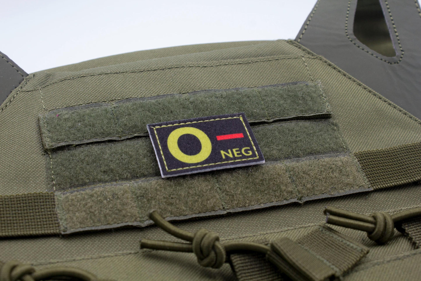 Blood type O- neg BLACK paramedic emt patch