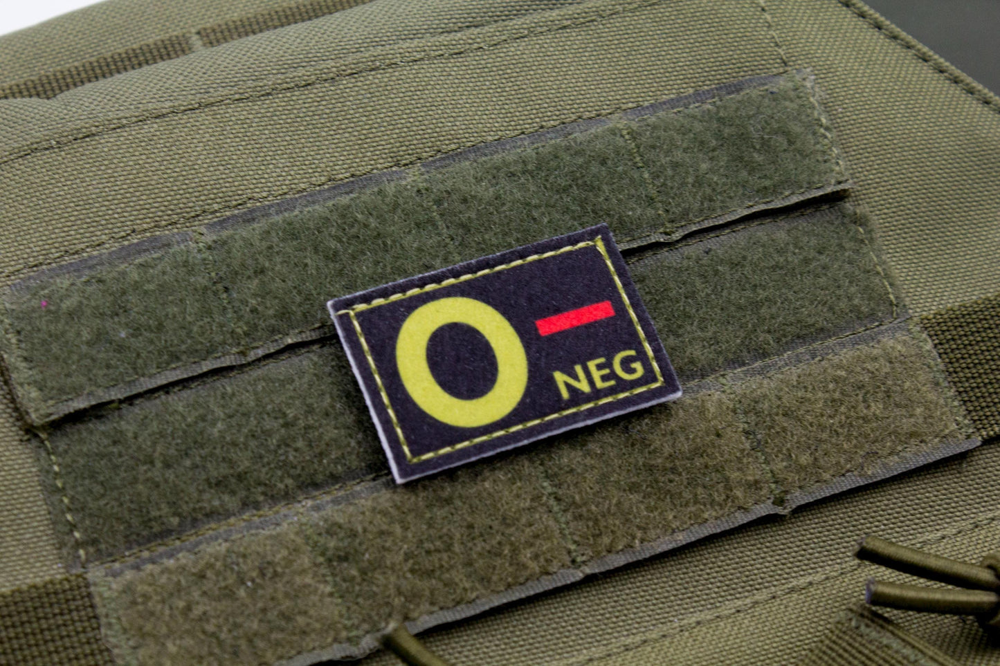 Blood type O- neg BLACK paramedic emt patch