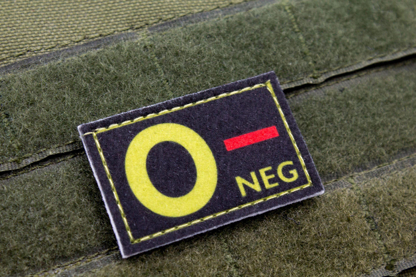 Blood type O- neg BLACK paramedic emt patch