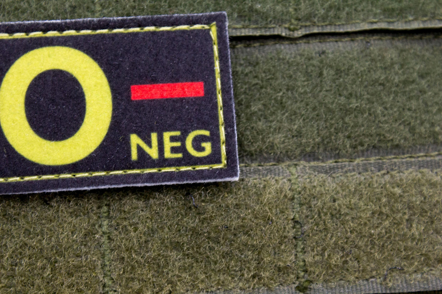 Blood type O- neg BLACK paramedic emt patch