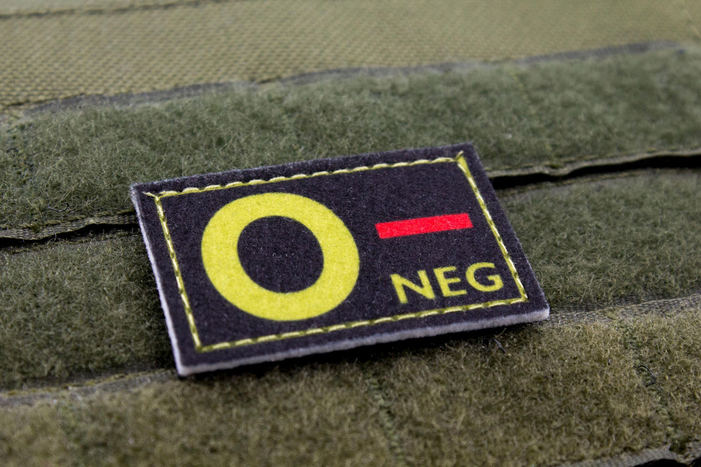 Blood type O- neg BLACK paramedic emt patch