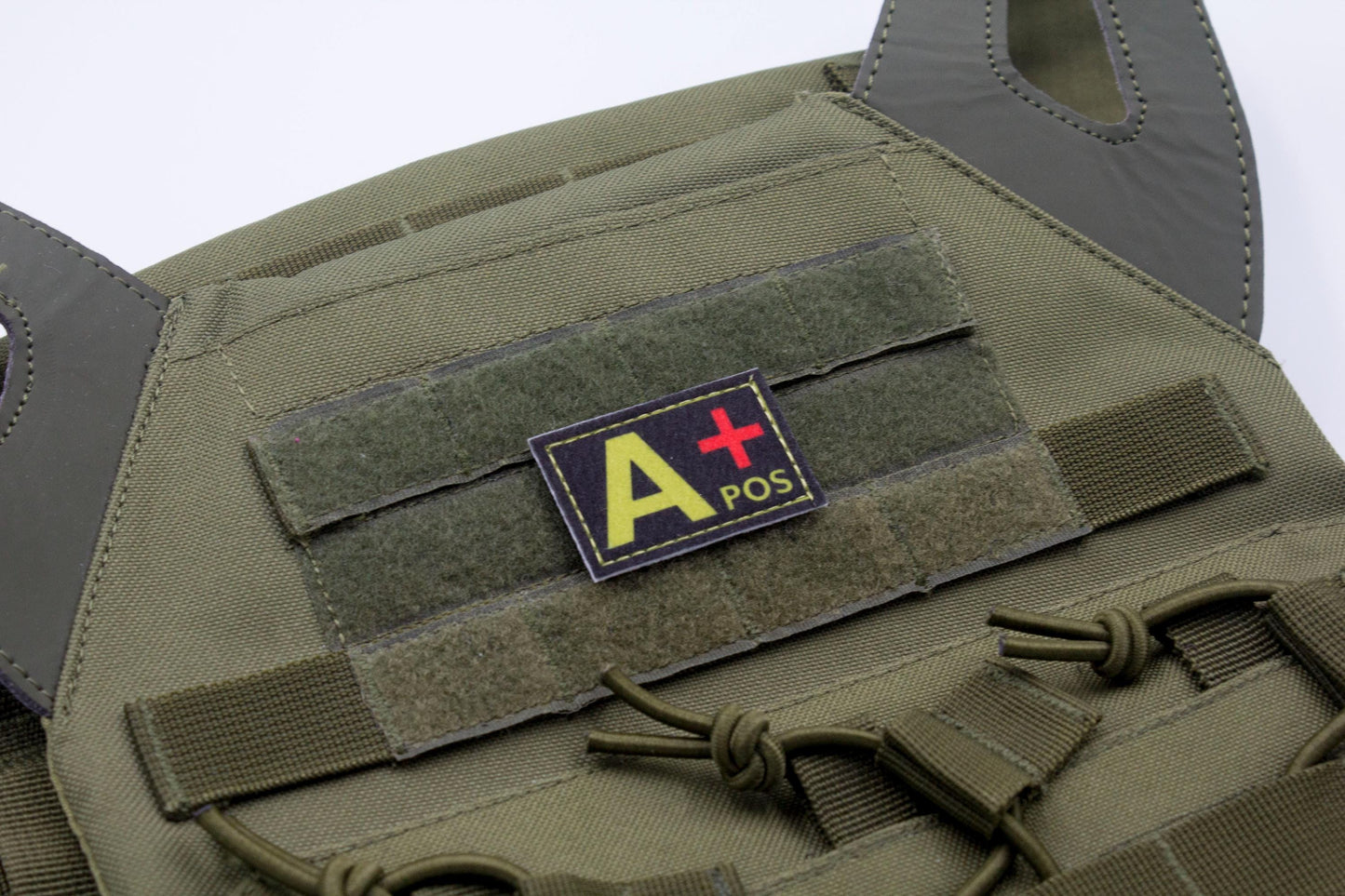 Blood type A+ pos BLACK paramedic emt patch
