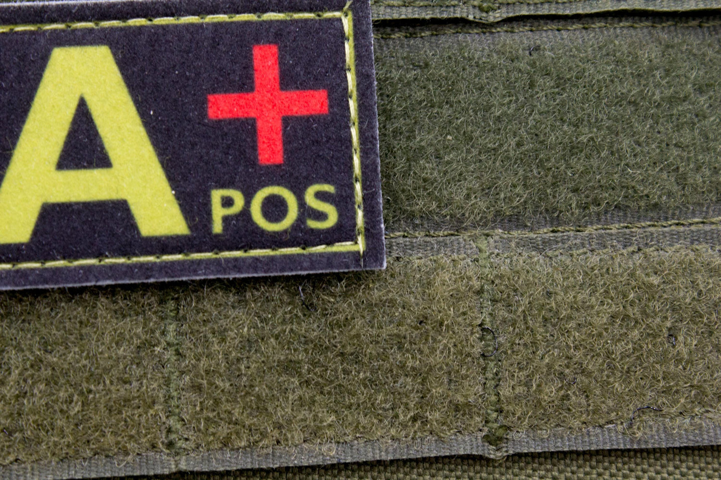 Blood type A+ pos BLACK paramedic emt patch