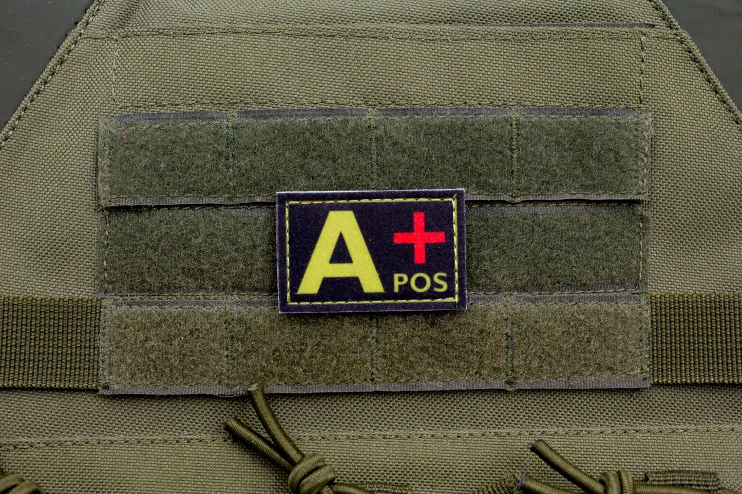 Blood type A+ pos BLACK paramedic emt patch