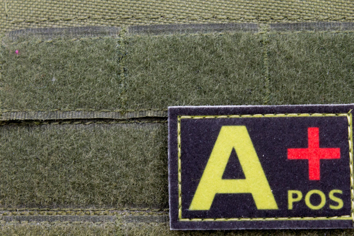 Blood type A+ pos BLACK paramedic emt patch