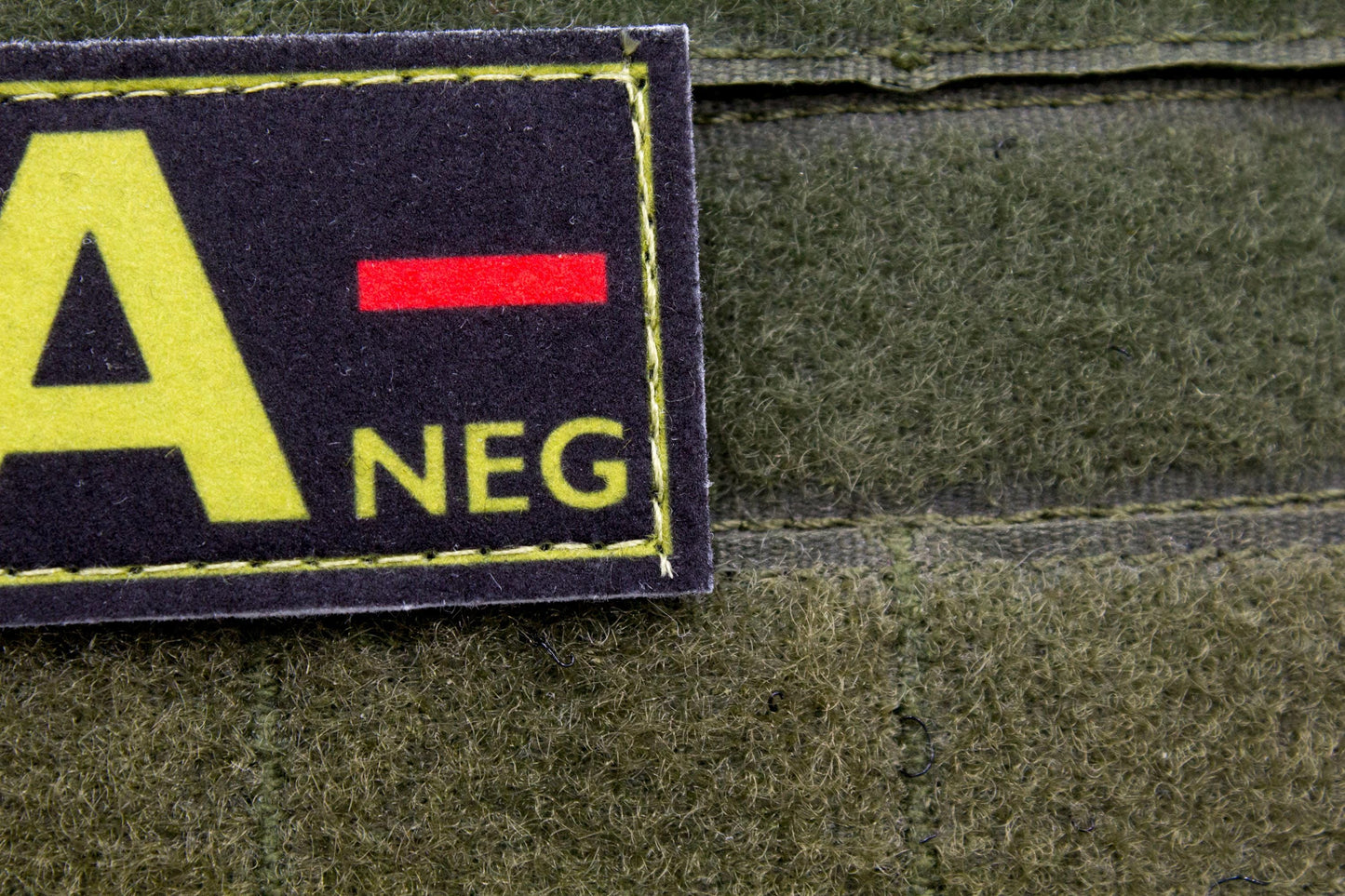 Blood type A- neg BLACK paramedic emt patch