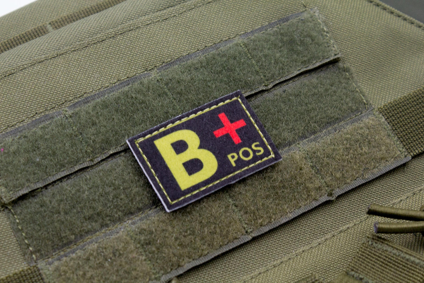 Blood type B+ pos BLACK paramedic emt patch