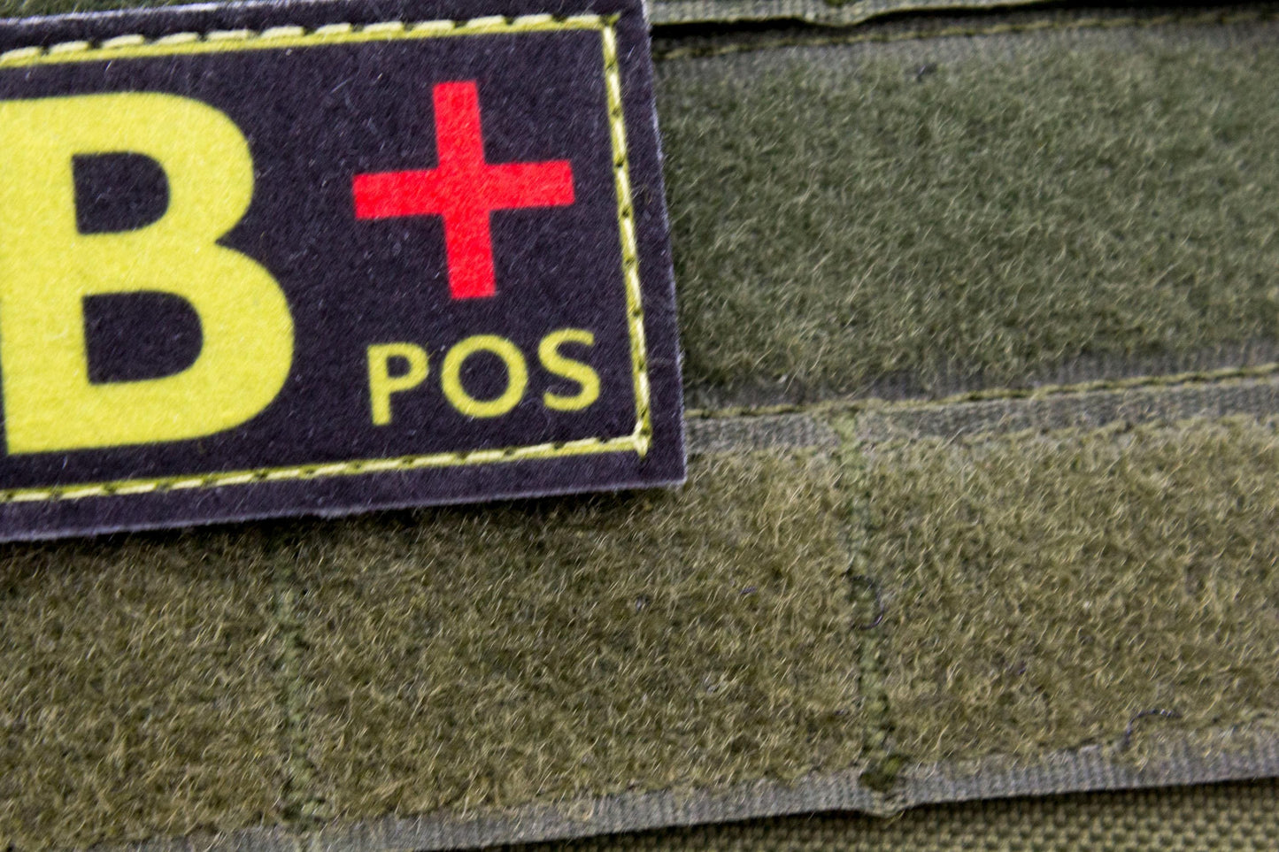Blood type B+ pos BLACK paramedic emt patch