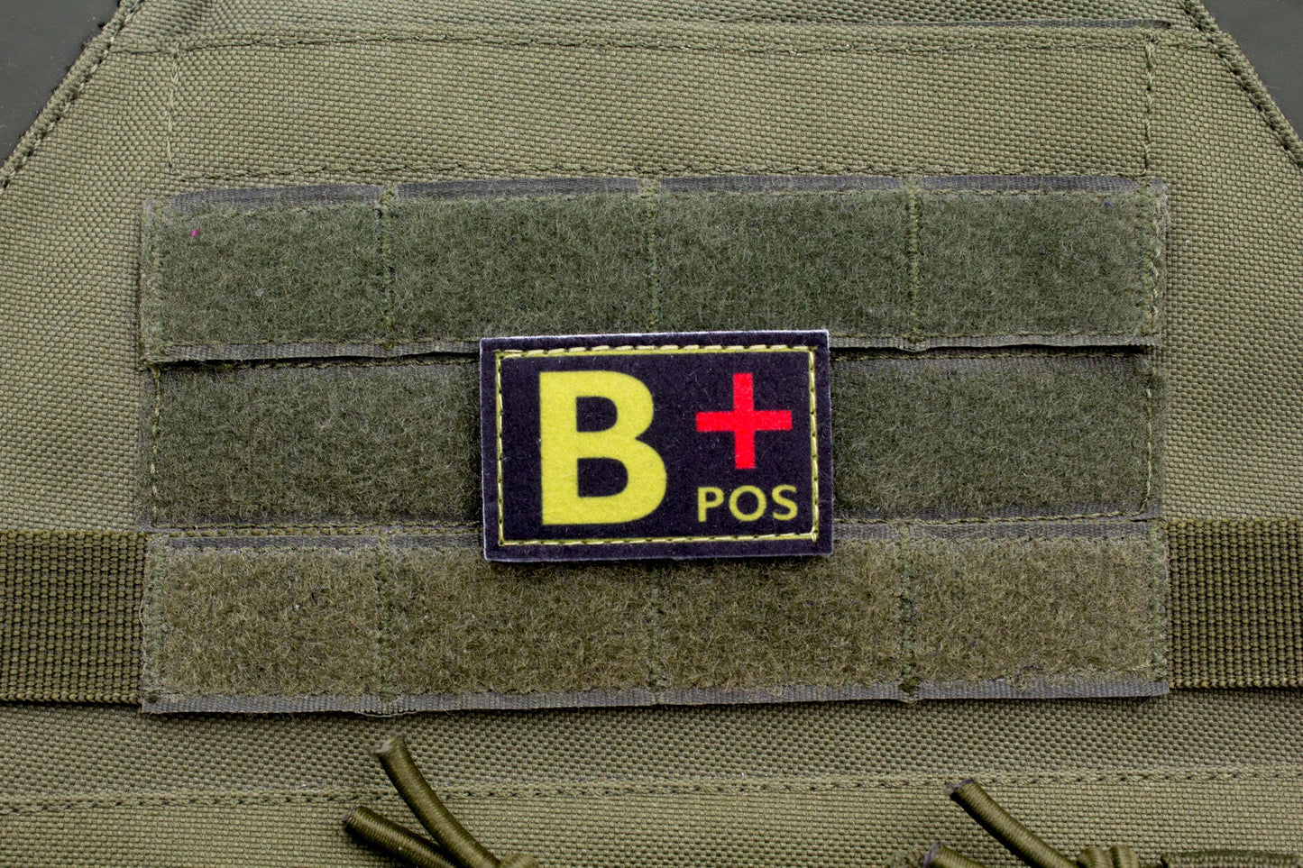 Blood type B+ pos BLACK paramedic emt patch