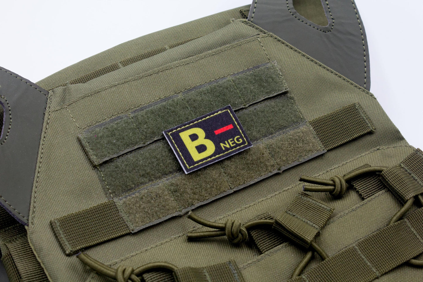 Blood type B- neg BLACK paramedic emt patch