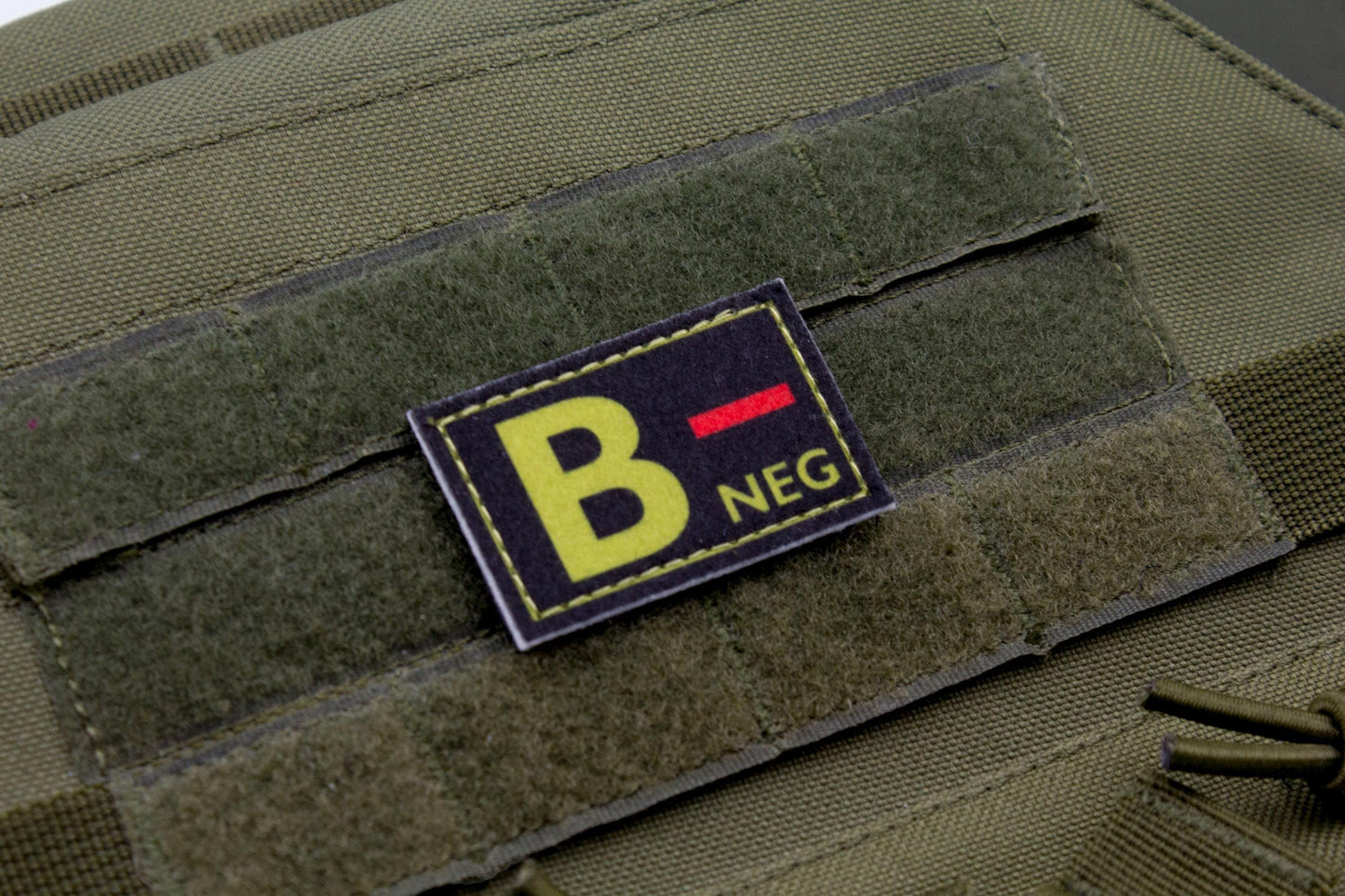 Blood type B- neg BLACK paramedic emt patch