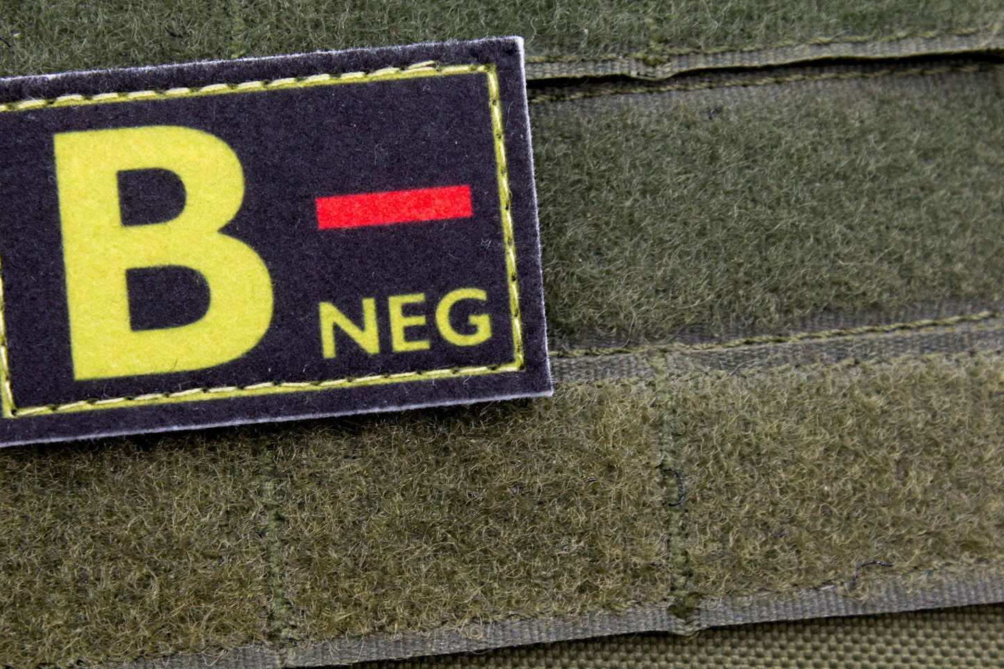 Blood type B- neg BLACK paramedic emt patch