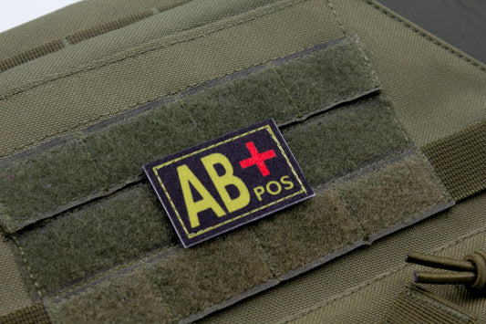 Blood type AB+ pos BLACK paramedic emt patch