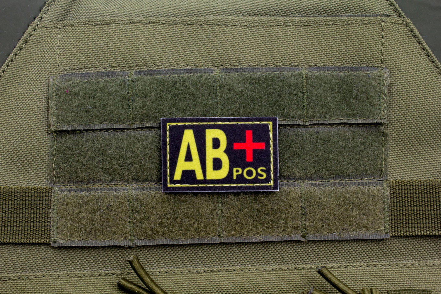 Blood type AB+ pos BLACK paramedic emt patch