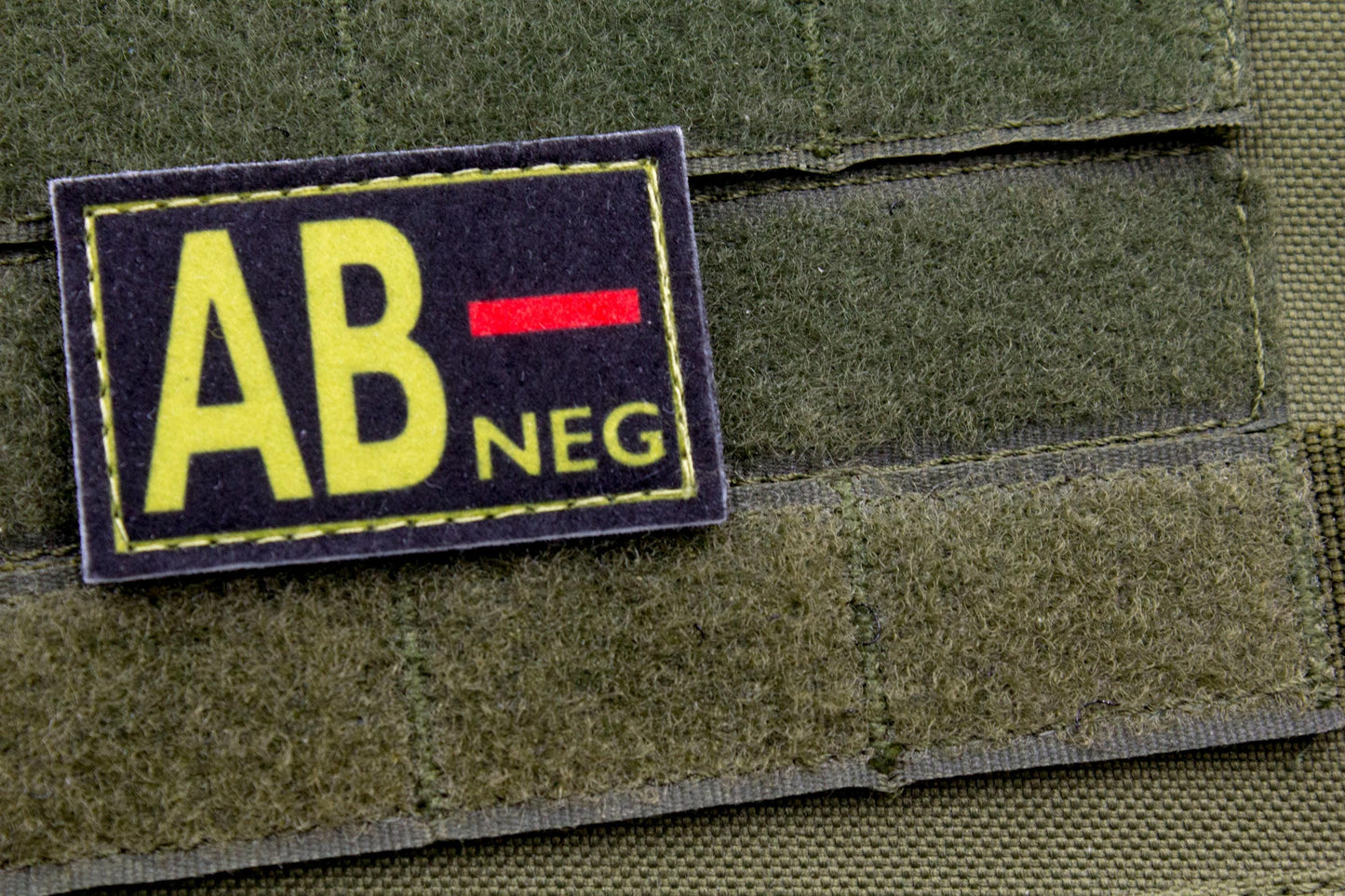 Blood type AB- neg BLACK paramedic emt patch