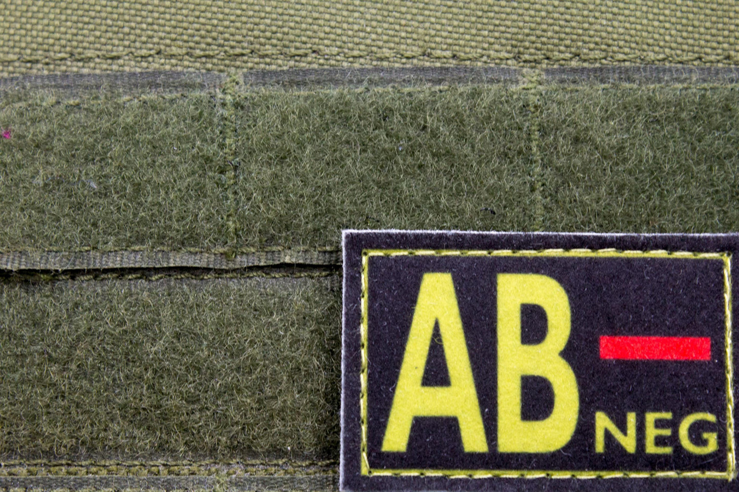Blood type AB- neg BLACK paramedic emt patch