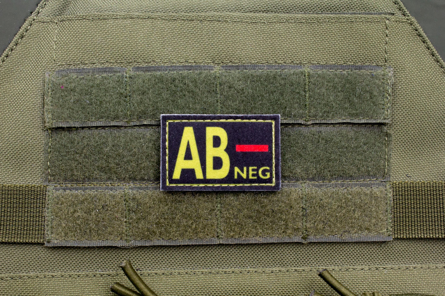 Blood type AB- neg BLACK paramedic emt patch