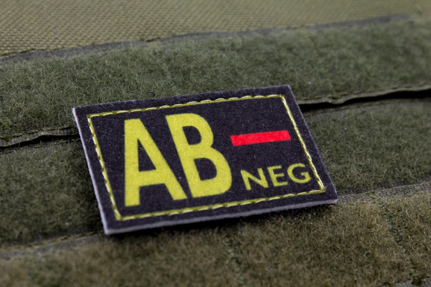 Blood type AB- neg BLACK paramedic emt patch