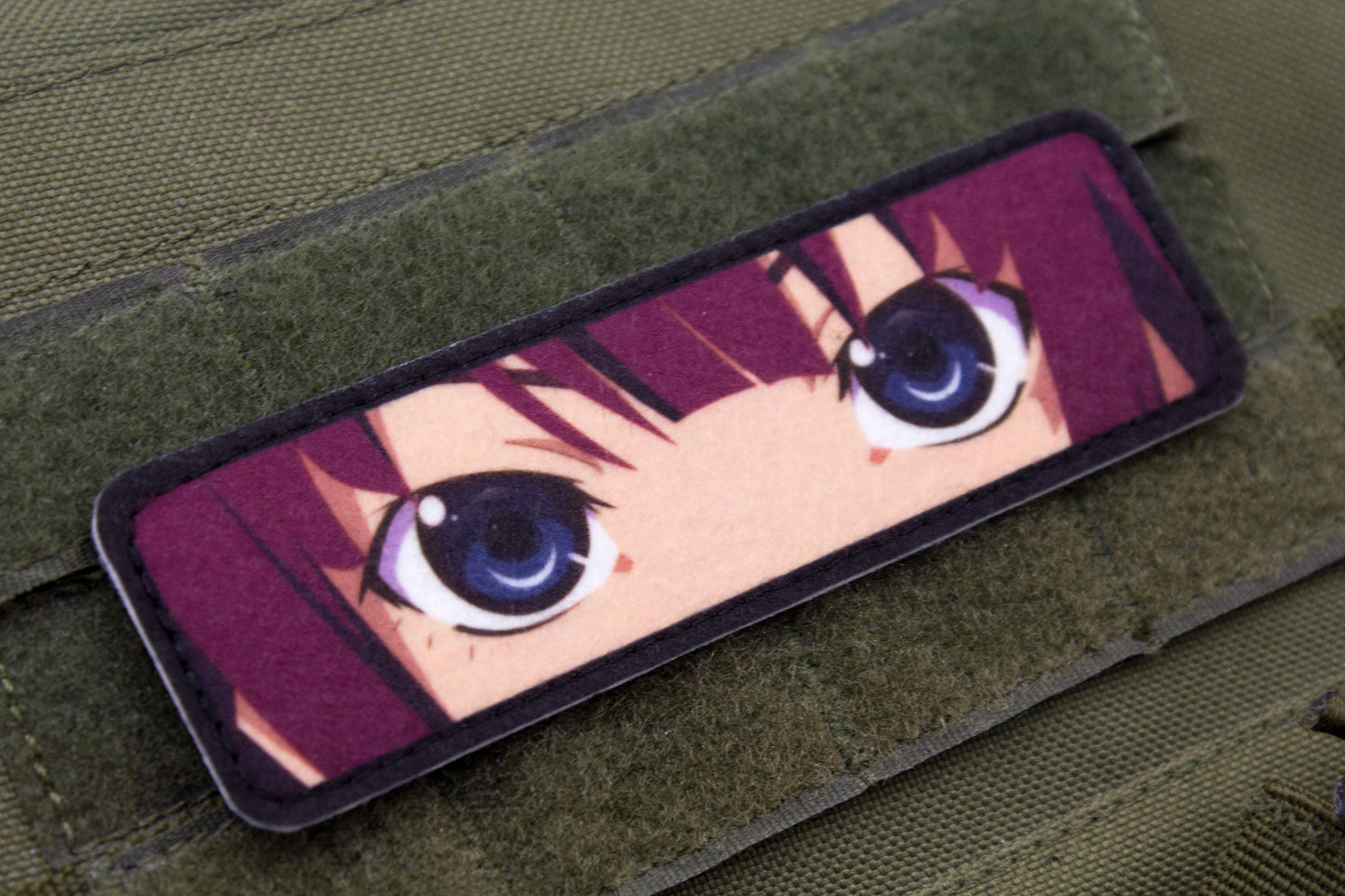 Hitagi Senjougahara eyes Monogatari anime hook and loop patch