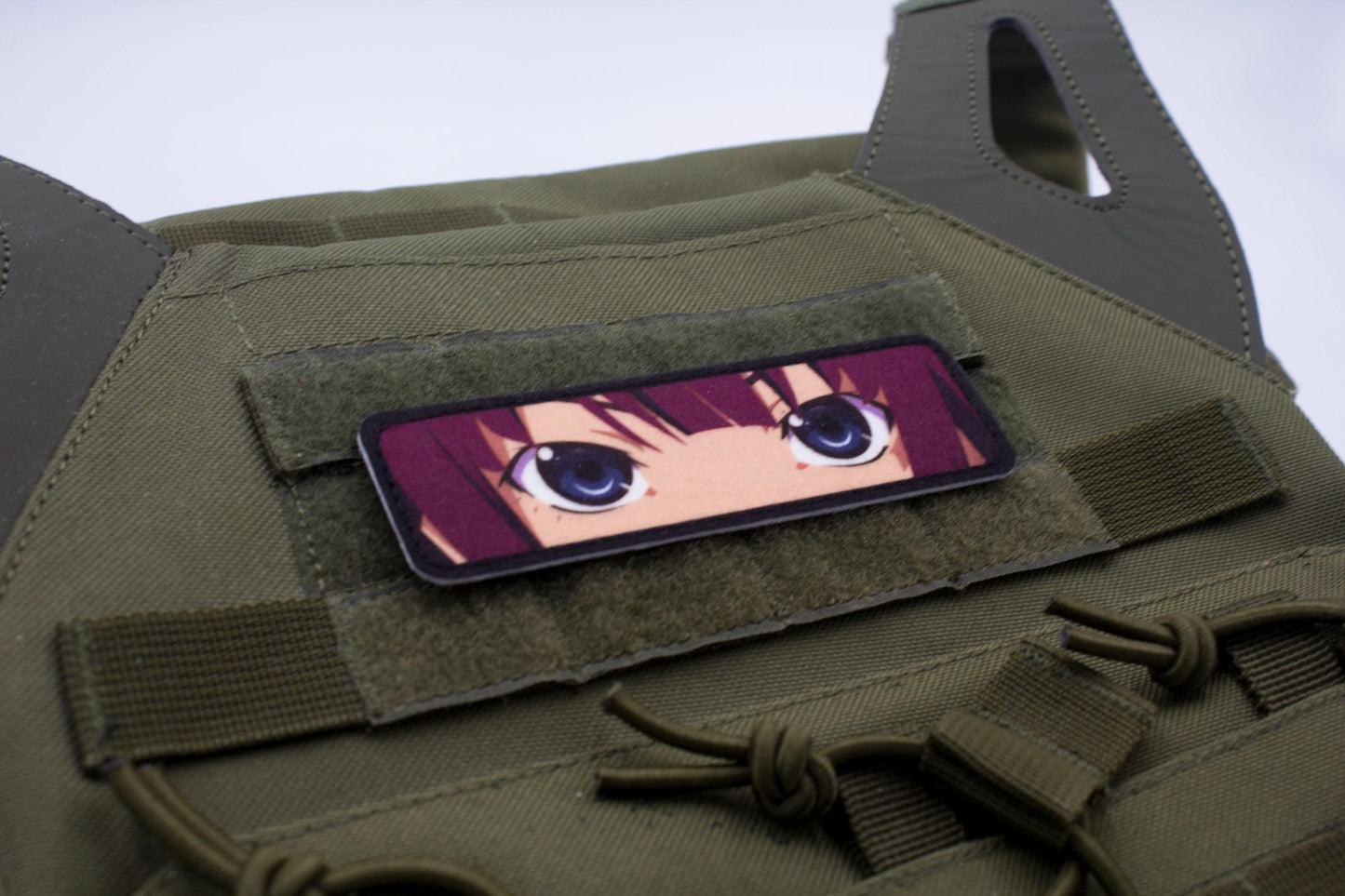 Hitagi Senjougahara eyes Monogatari anime hook and loop patch