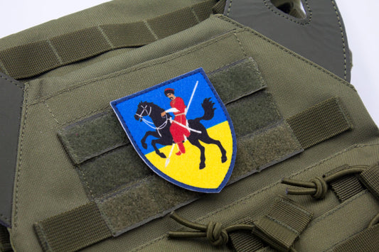 110th Mechanized Brigade Ukrainian hook and loop patch BLUE and YELLOW