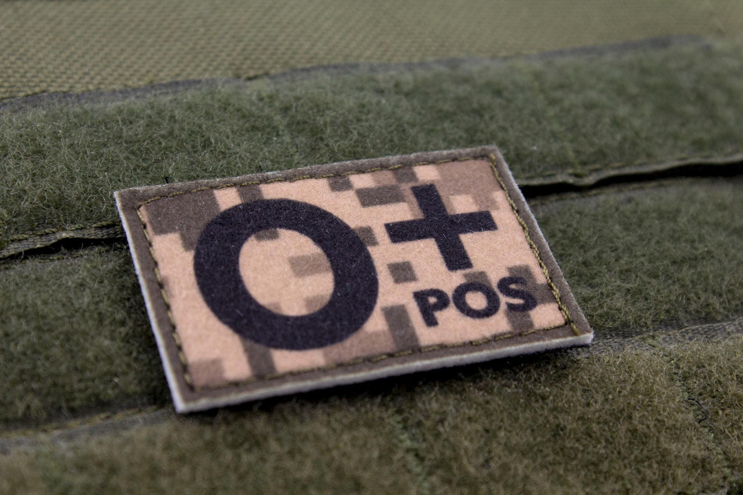Blood type O+ pos PIXEL paramedic emt patch