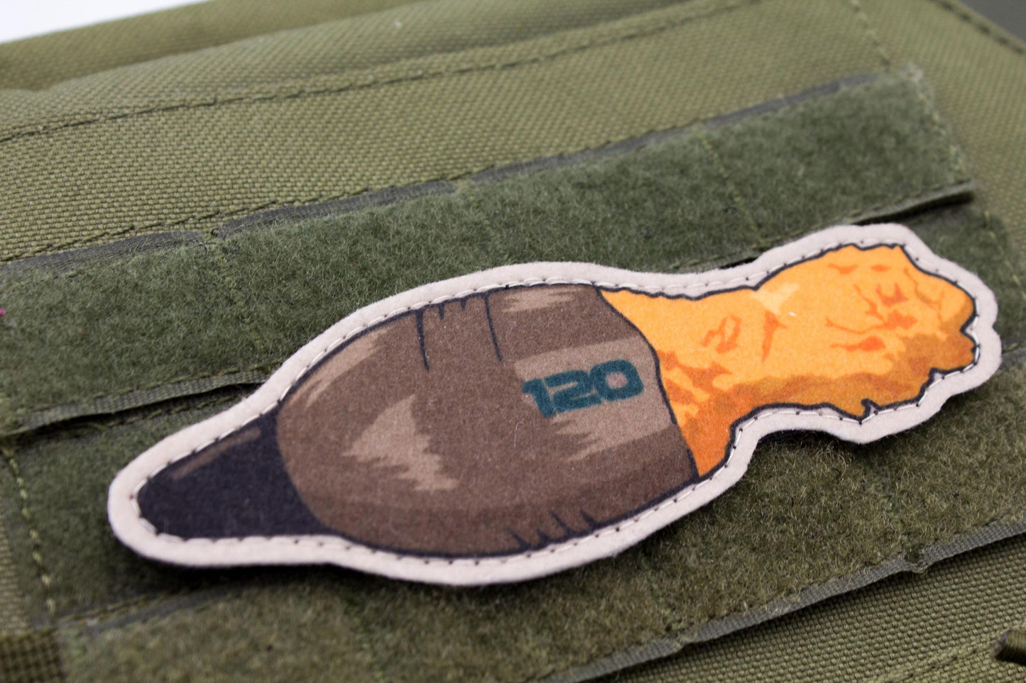 Military 120 mortar mine hook and loop morale patch