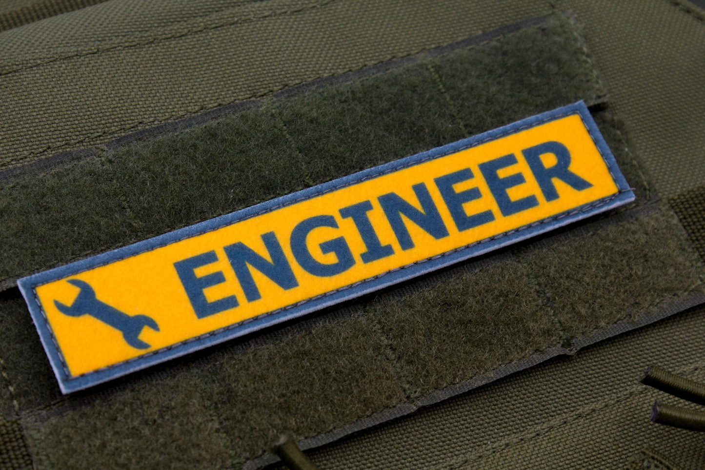 Engineer TF2 BLUE team stripe hook and loop morale patch