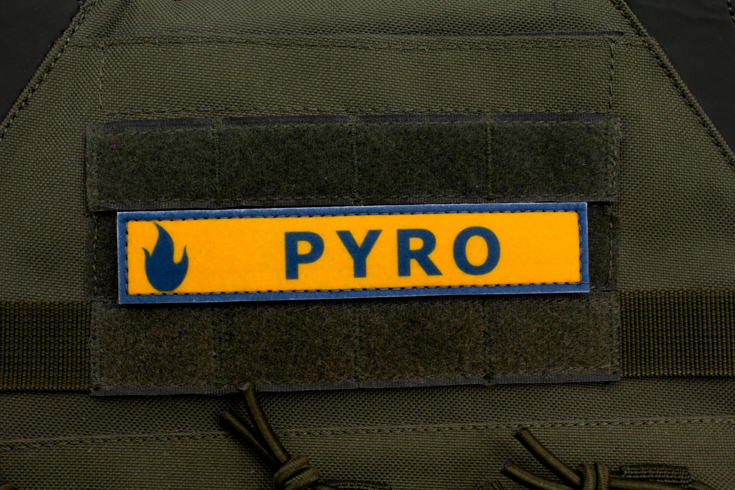Pyro TF2 BLUE team stripe hook and loop morale patch