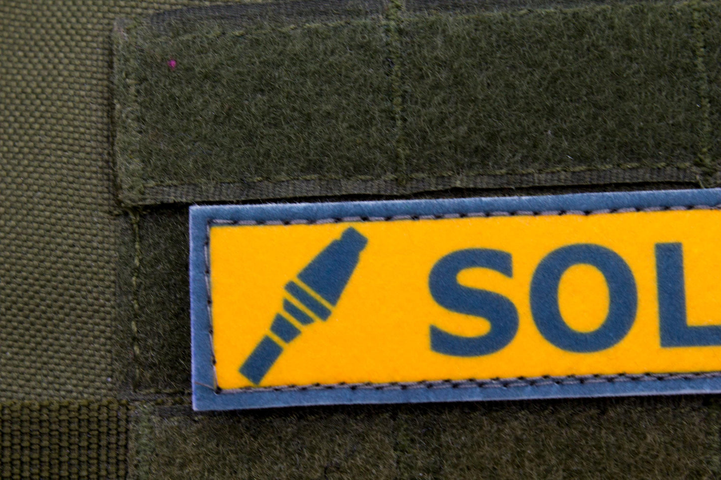 Soldier TF2 BLUE team stripe hook and loop morale patch