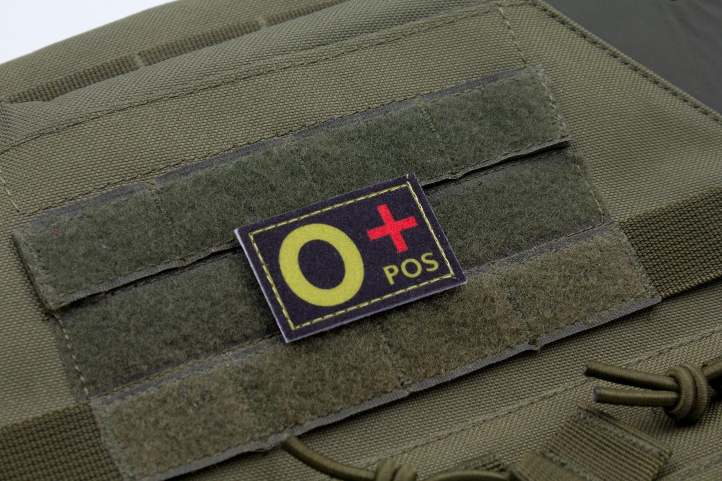 Blood type O+ pos BLACK paramedic emt patch