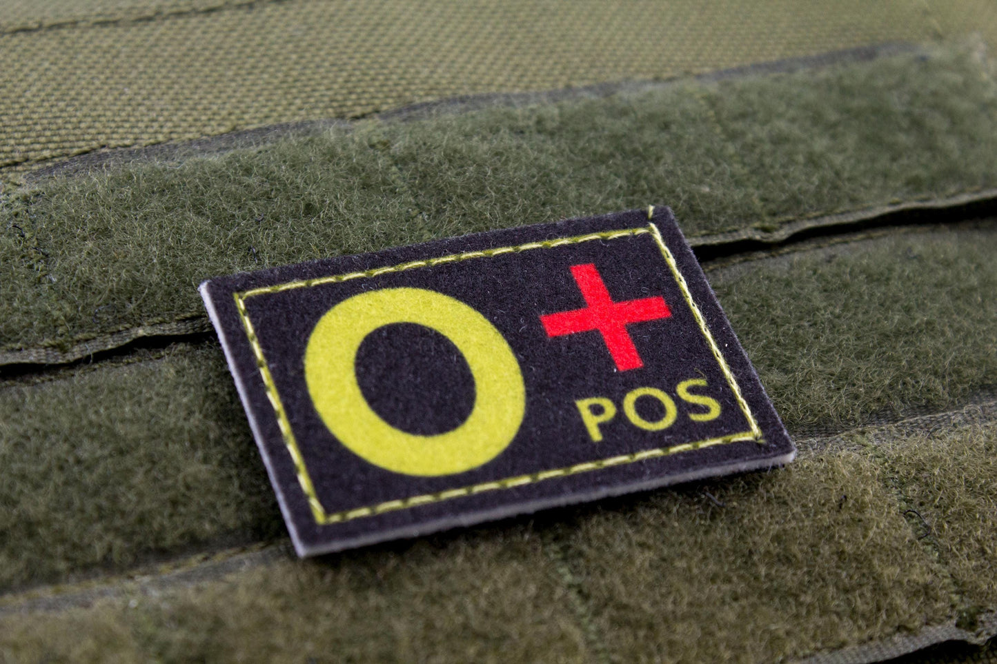 Blood type O+ pos BLACK paramedic emt patch