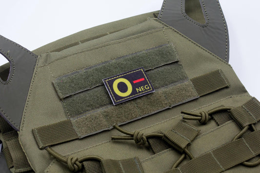 Blood type O- neg BLACK paramedic emt patch