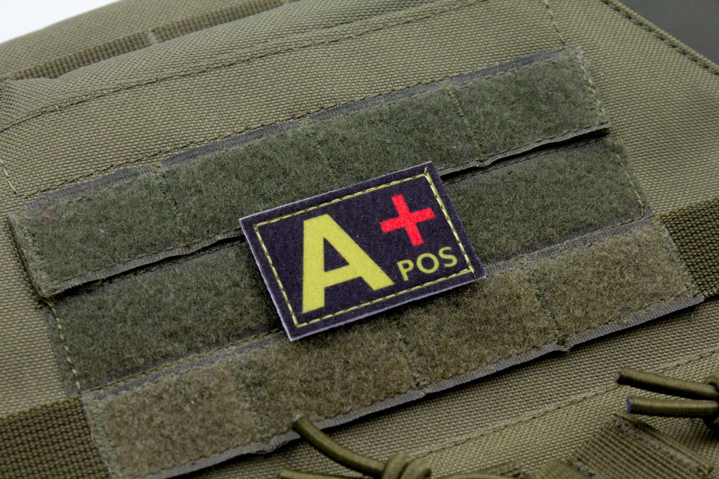 Blood type A+ pos BLACK paramedic emt patch