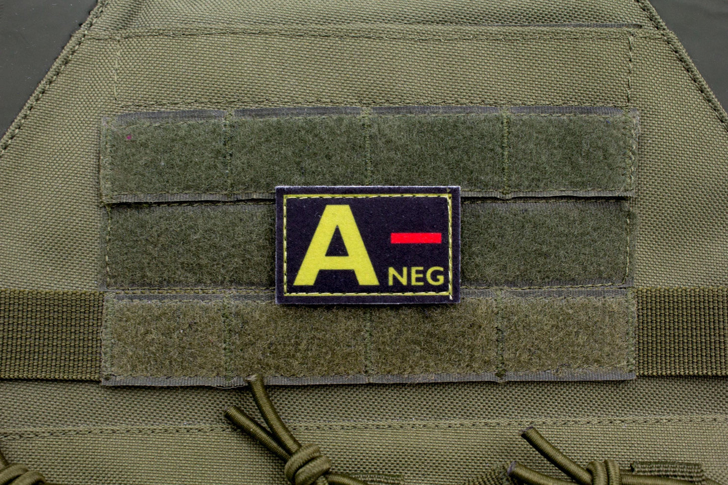 Blood type A- neg BLACK paramedic emt patch