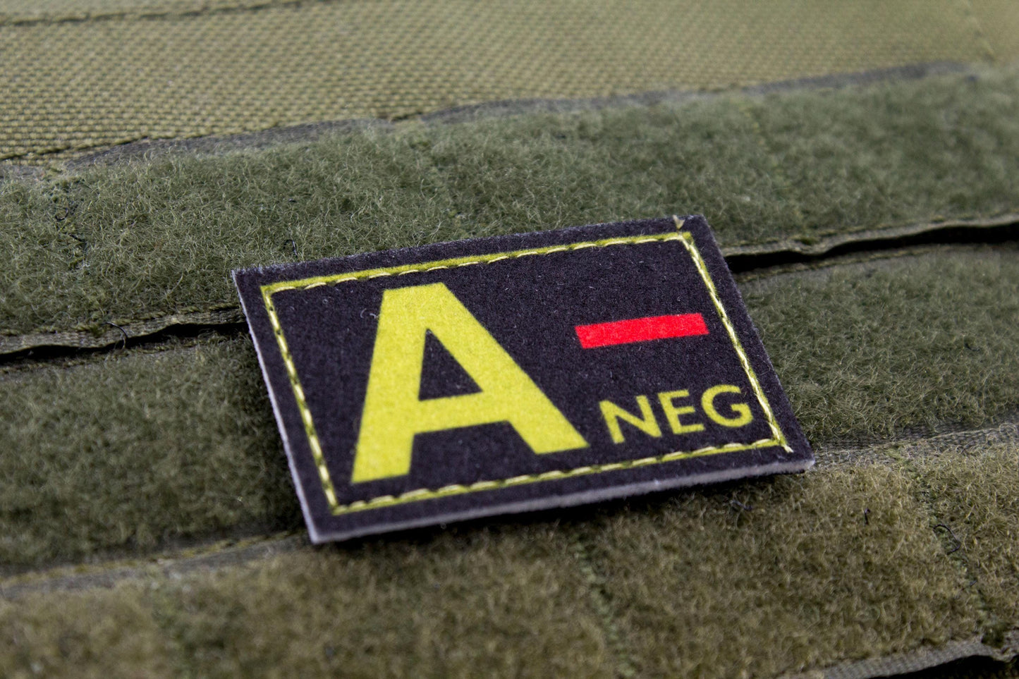 Blood type A- neg BLACK paramedic emt patch