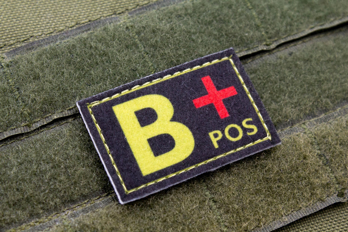 Blood type B+ pos BLACK paramedic emt patch