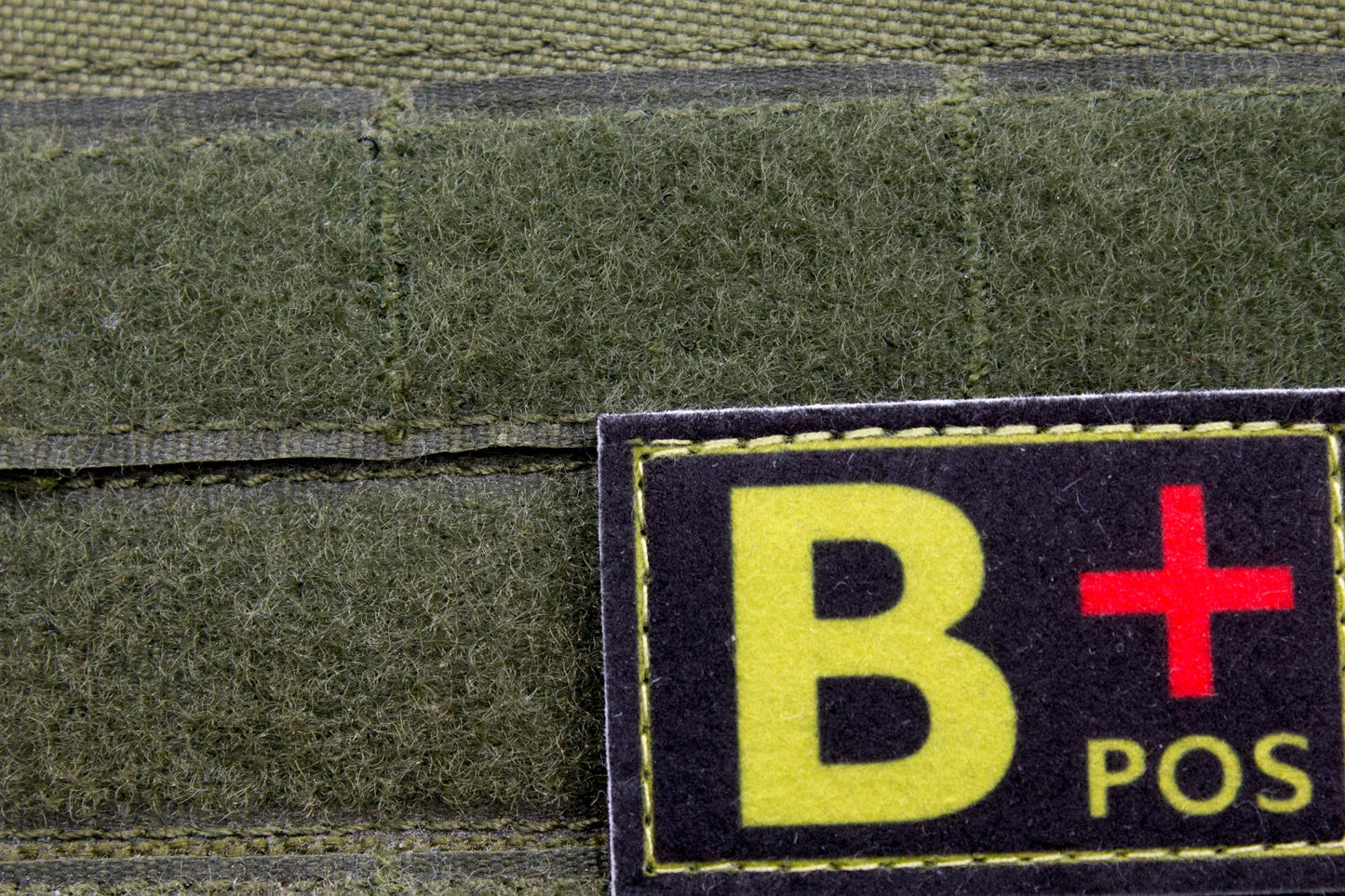 Blood type B+ pos BLACK paramedic emt patch