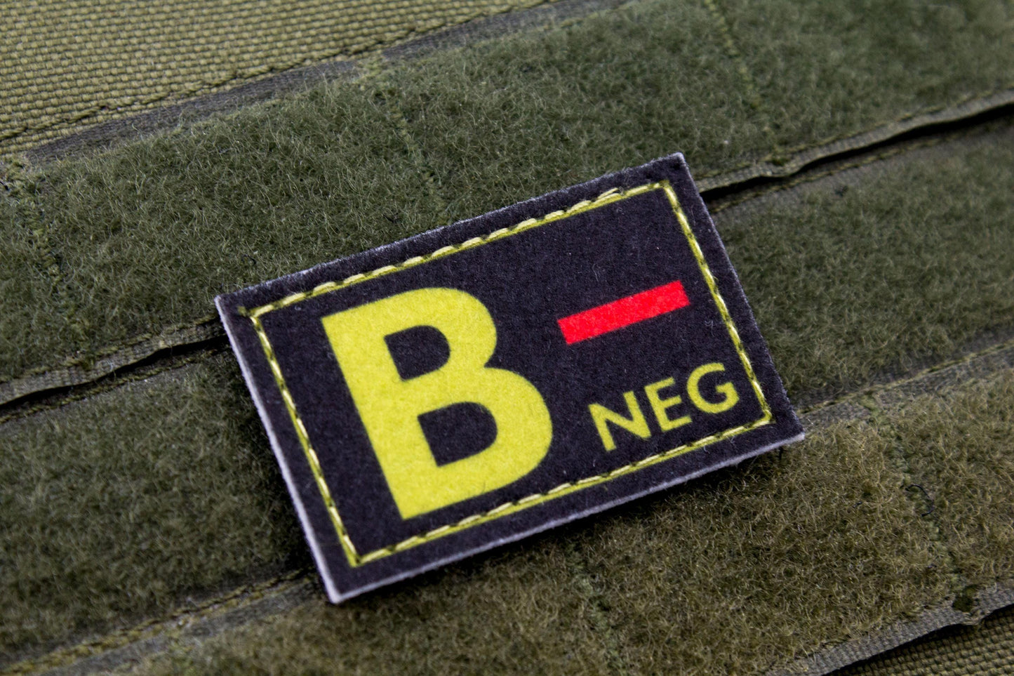 Blood type B- neg BLACK paramedic emt patch