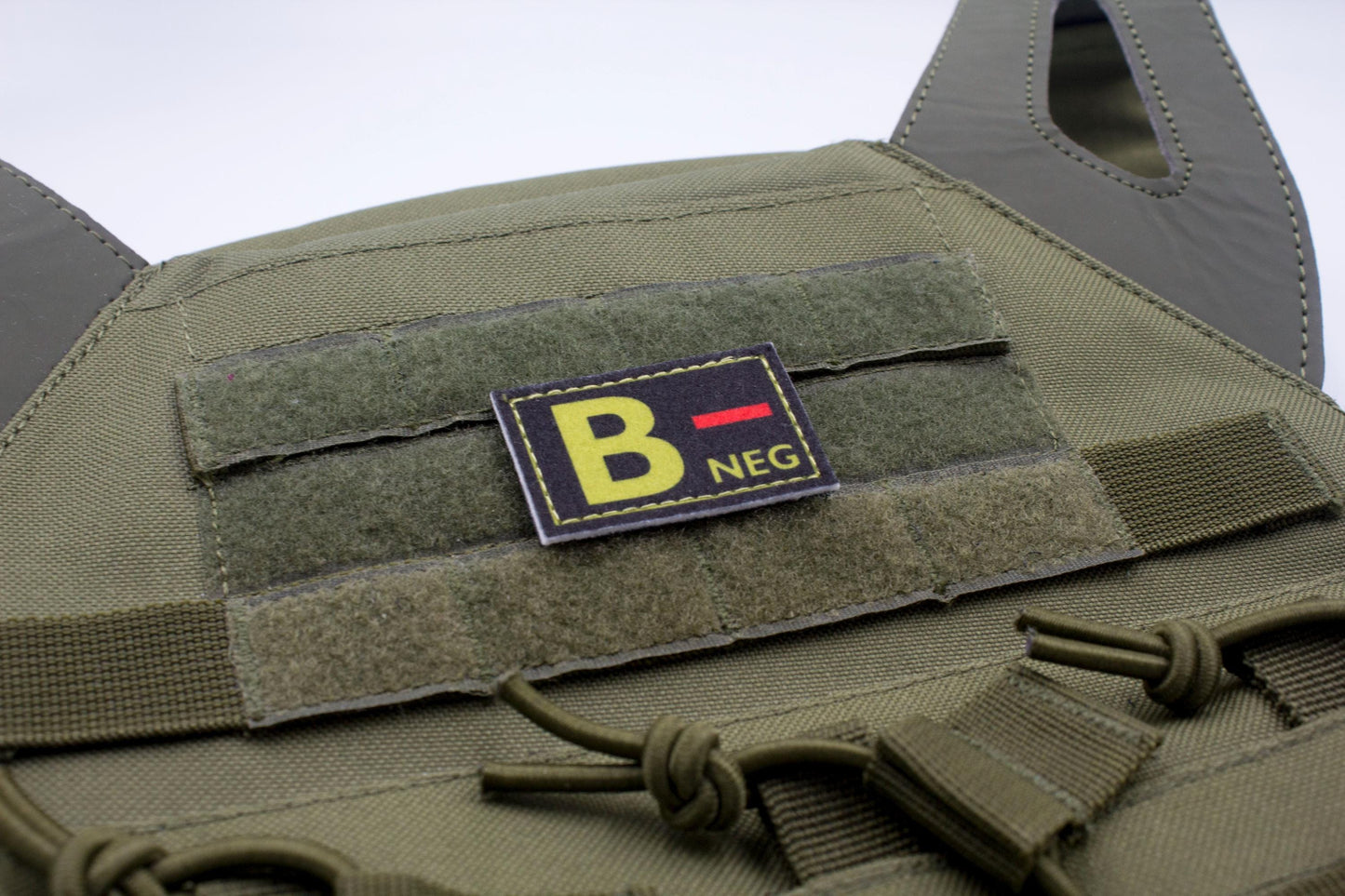 Blood type B- neg BLACK paramedic emt patch