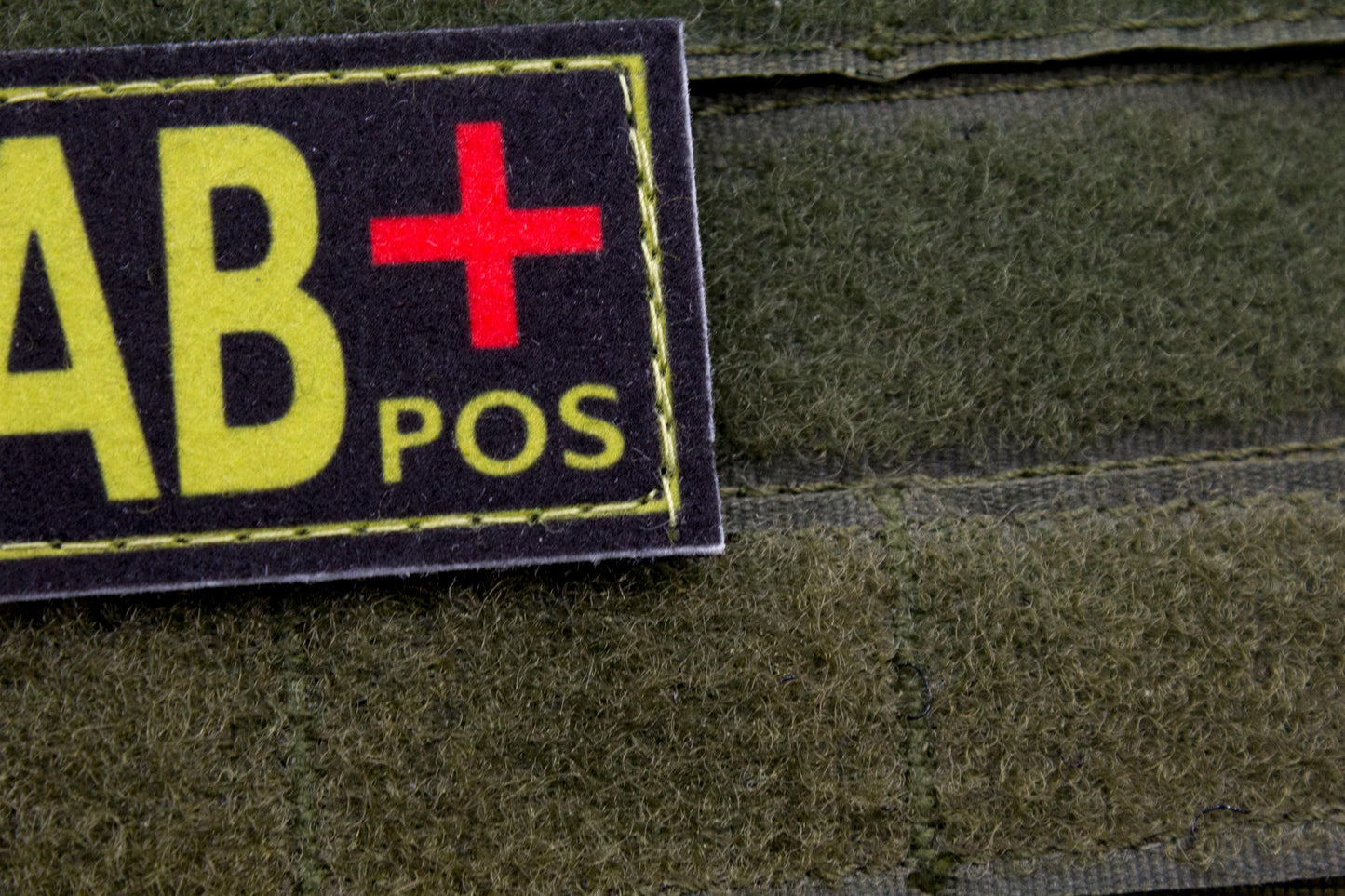Blood type AB+ pos BLACK paramedic emt patch