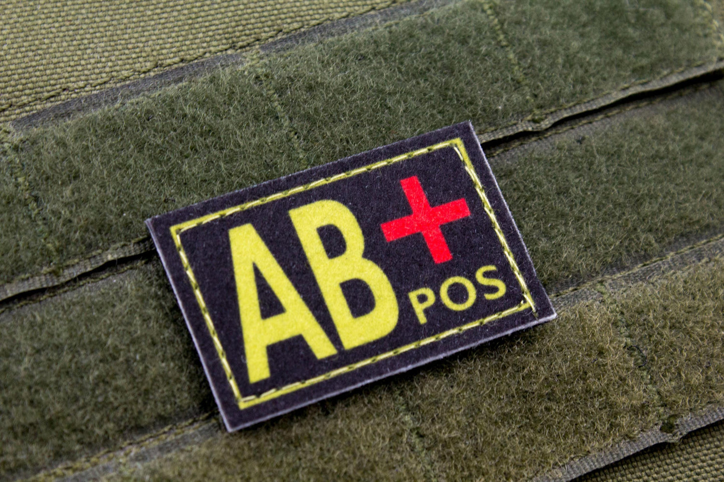 Blood type AB+ pos BLACK paramedic emt patch