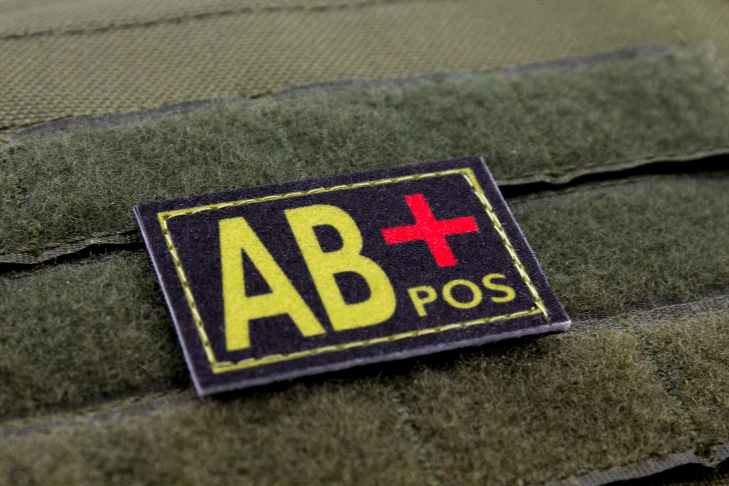 Blood type AB+ pos BLACK paramedic emt patch