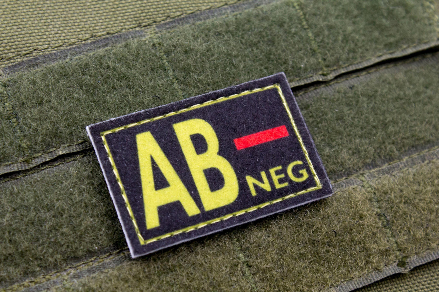 Blood type AB- neg BLACK paramedic emt patch