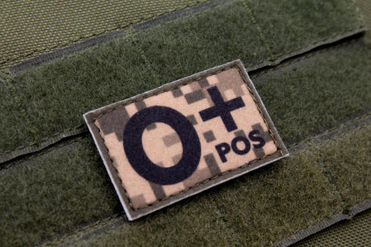 Blood type O+ pos PIXEL paramedic emt patch