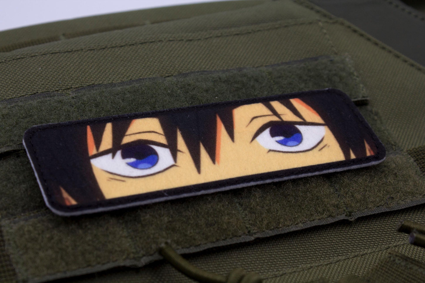 Aki Hayakawa eyes Chainsaw Man anime hook and loop patch