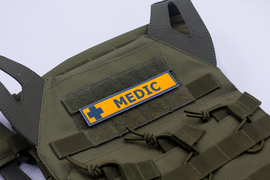 Medic TF2 BLUE team stripe hook and loop morale patch